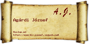 Agárdi József névjegykártya