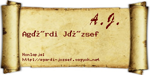 Agárdi József névjegykártya
